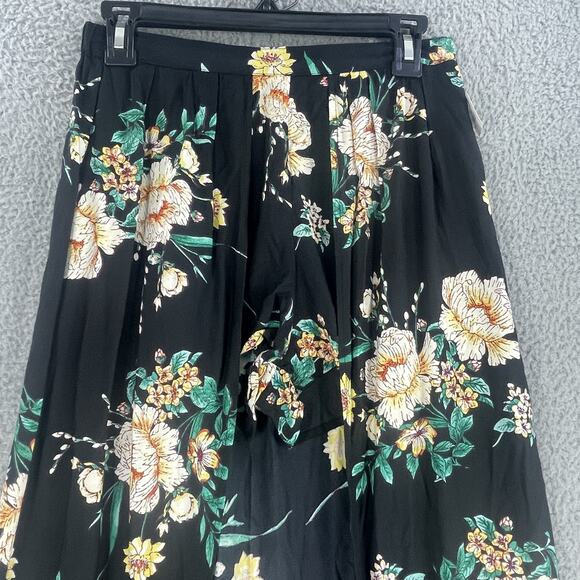 Derek Heart Skirt Shorts Womens Jr M Black Floral Maxi Flowing Boho Lightweight - Picture 6 of 11